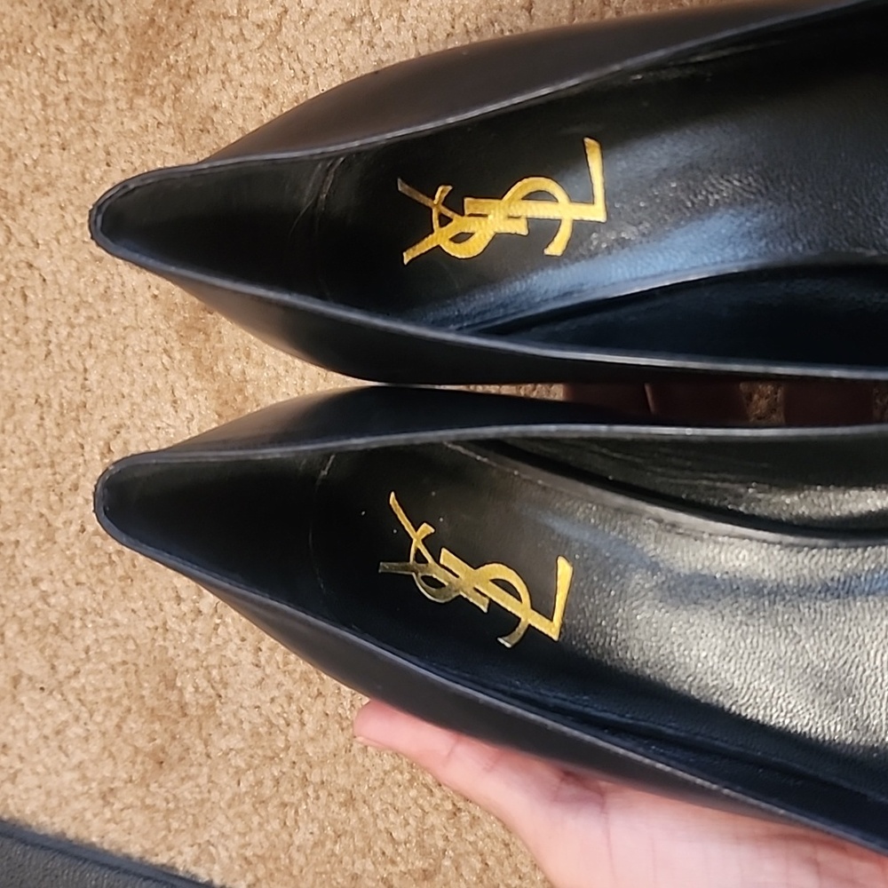 Yves Saint Laurent Black Patent Leather Tribtoo Platforms Heels - Picture 5 of 16